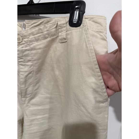 Calvin Klein Ivory Wide Leg Cotton Linen Lightweight Pants - Size 14 - Picture 8 of 9